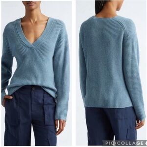 Vince Shaker Stitch V-Neck Sweater